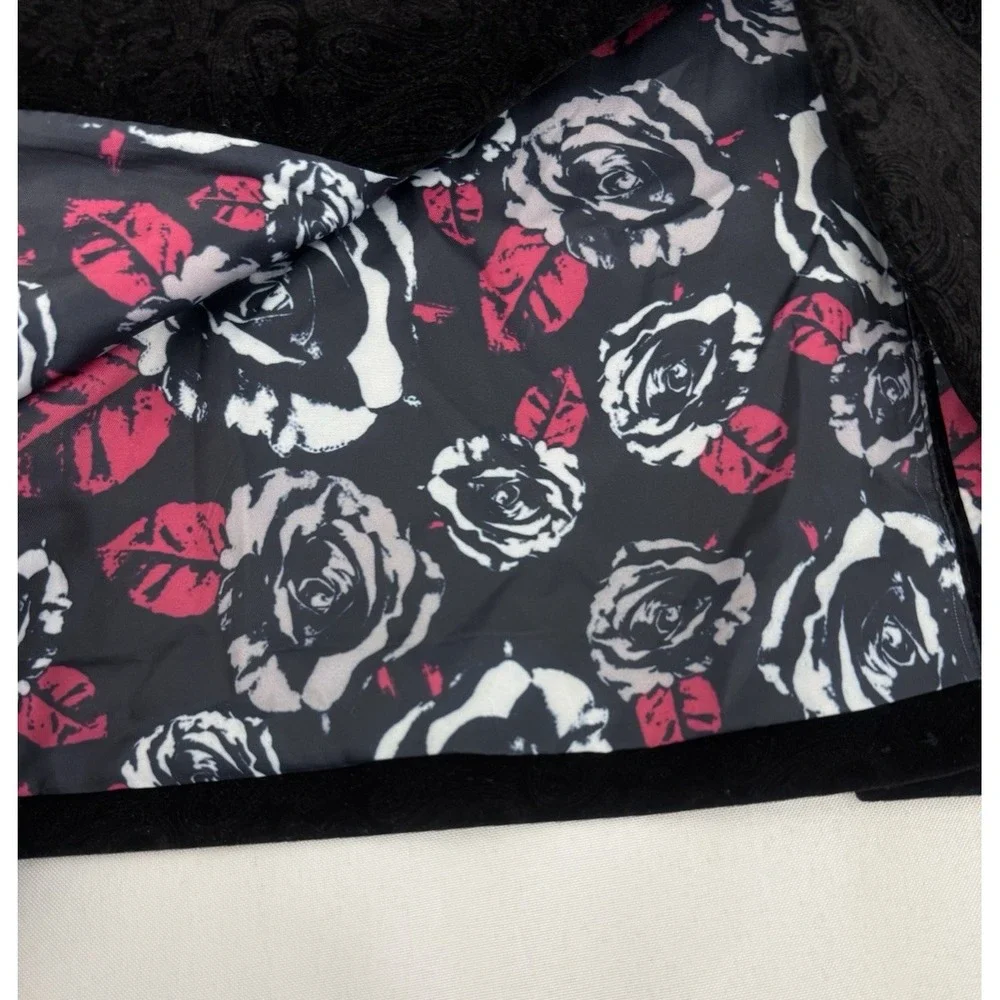 Alan Flusser Mens 48R Black Paisley Velvet Tuxedo Blazer Floral Lined *FLAW